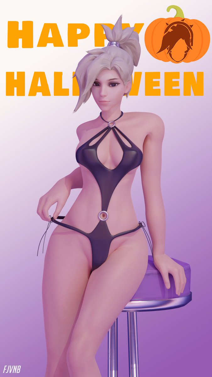 FJVNB_Official's tweet photo. Mercy wore a special bikini for Halloween 🎃 

#overwatch #mercy #Halloween  #nsfw #porn #nude #rule34 https://t.co/2dbgYkDgDw