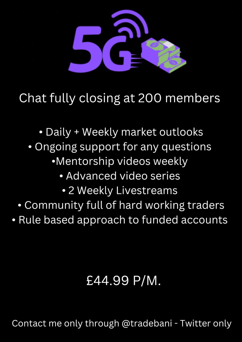 Chat now at 100 members. Haven’t really taken on any members (bar a few) for months. Been developing the chat. I am fully locking off 5GM at 200 members. Only DM me for serious enquiries.