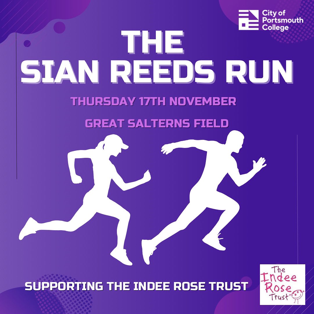 𝕋𝕙𝕖 𝕊𝕚𝕒𝕟 ℝ𝕖𝕖𝕕𝕤 ℝ𝕦𝕟 𝟚𝟘𝟚𝟚 💜🦋💜

On Thursday 17 November, our @yourCoPCsixth UPS staff and students, will be attempting to run as many miles as possible in memory of our late student Sian Reeds.

For more info and ways to donate ➡️

justgiving.com/fundraising/ci…