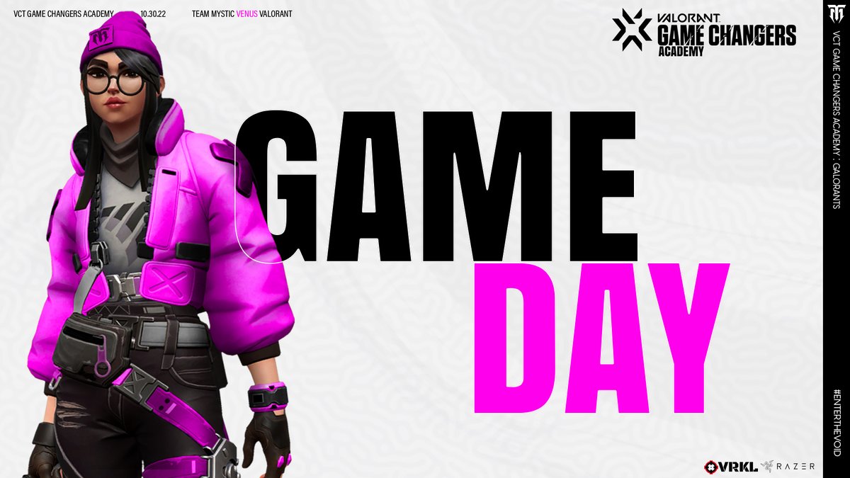 MysticGamingNA's tweet image. You know how it goes... #VCTGameChangers Academy Semi-Finals [INCOMING]

Team Mystic Venus | 🆚 @version1gg (X)
🌸@jsiesiee
🌸@ilylunah
🌸@brookelynn__n
🌸@babysoapsud
🌸@MikuFps

 💼@_itsViolette_
 ⭐️@Galorants
#EnterTheVoid | #VCTGCA