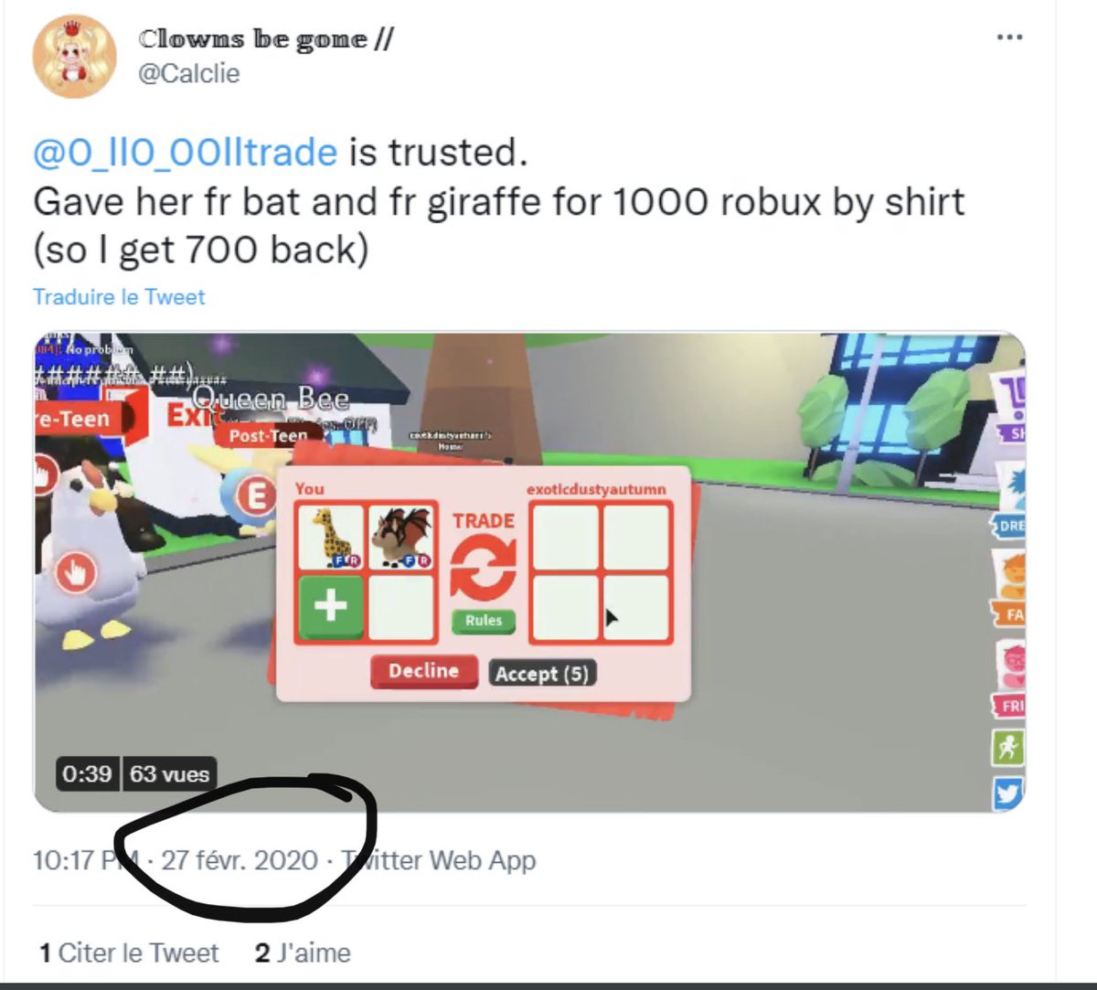 @0_II0_00IItrade is a scammer, do not trust them, I did enough research to find out that there proofs are fake; edited. Here are some examples (mind you their account was made in 2021)#scammer #adoptme #adoptmetrading #rhgw #roblox #royalehighhalo #adoptmepets #robuxgws