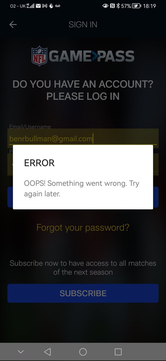 Not what you want on a game day Sunday <a href="/nfl/">NFL</a> <a href="/nflnetwork/">NFL Network</a> <a href="/AroundTheNFL/">Around The NFL</a> can you help? 😂 #FixGamePass