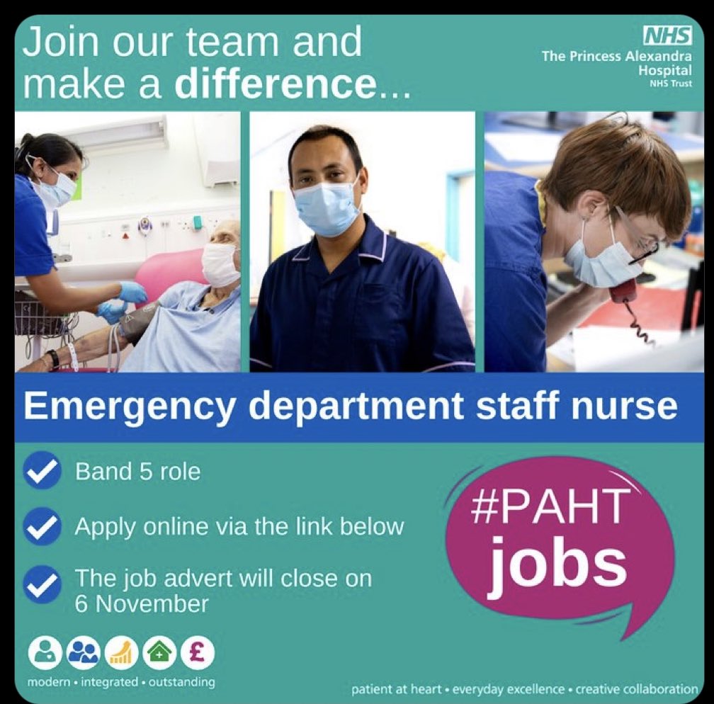 🚨Job Alert 🚨 please re-tweet, share on other social media platforms and spread the word. Come and join our amazing team in the Emergency Department at @NHSHarlow