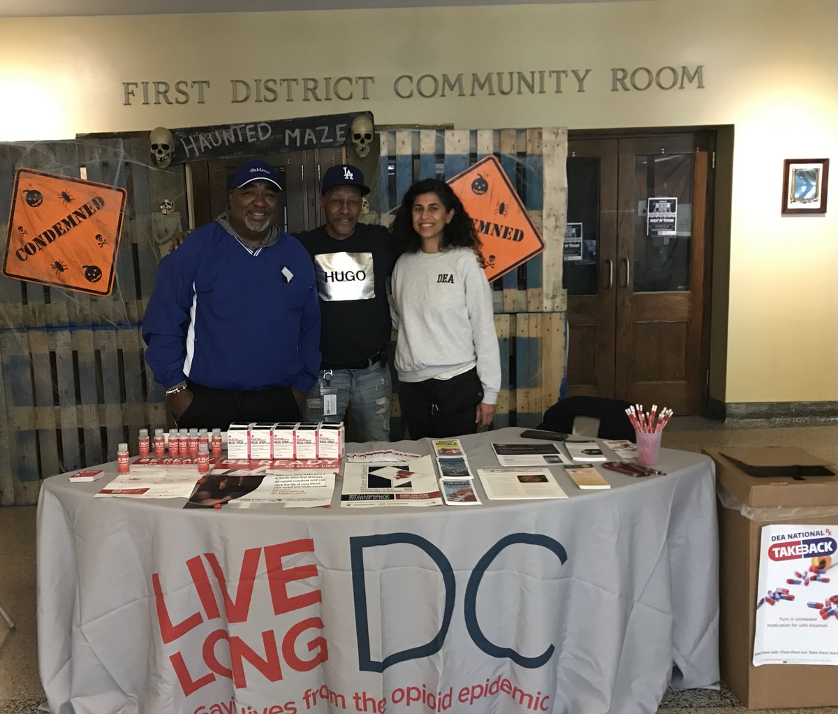 DBHRecoversDC's tweet photo. Lots of unneeded meds safely disposed on #TakeBackDay. Thank you, DC, and volunteers with our partners for making our communities safer and healthier and reducing the risk of drug overdose. @DCPoliceDept @DEAWashingtonDC, DC Prevention Centers and more. #LiveLongDC https://t.co/Djt2An5ecT