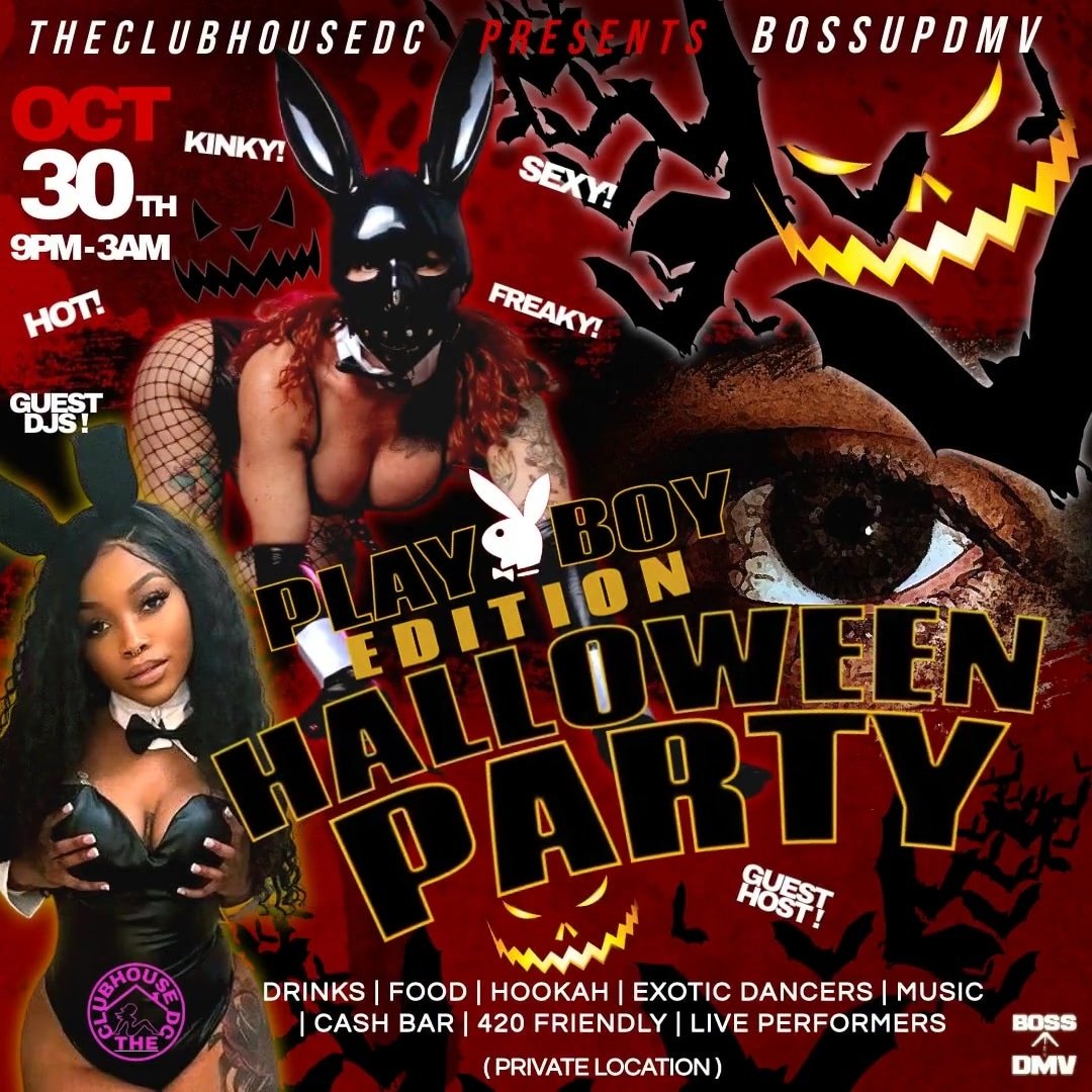 HEY YOU'RE INVITED ❗❗

SUNDAY OCTOBER 30TH 9PM 
THE BIGGEST SEXIEST, FREAKIEST, NAUGHTIST HALLOWEEN PARTY OF THE WEEKEND!!! COME COSTUMED UP!! $500 BEST PLAYBOY BUNNY COSTUME 

eventbrite.com/e/bossupdmvs-p…
