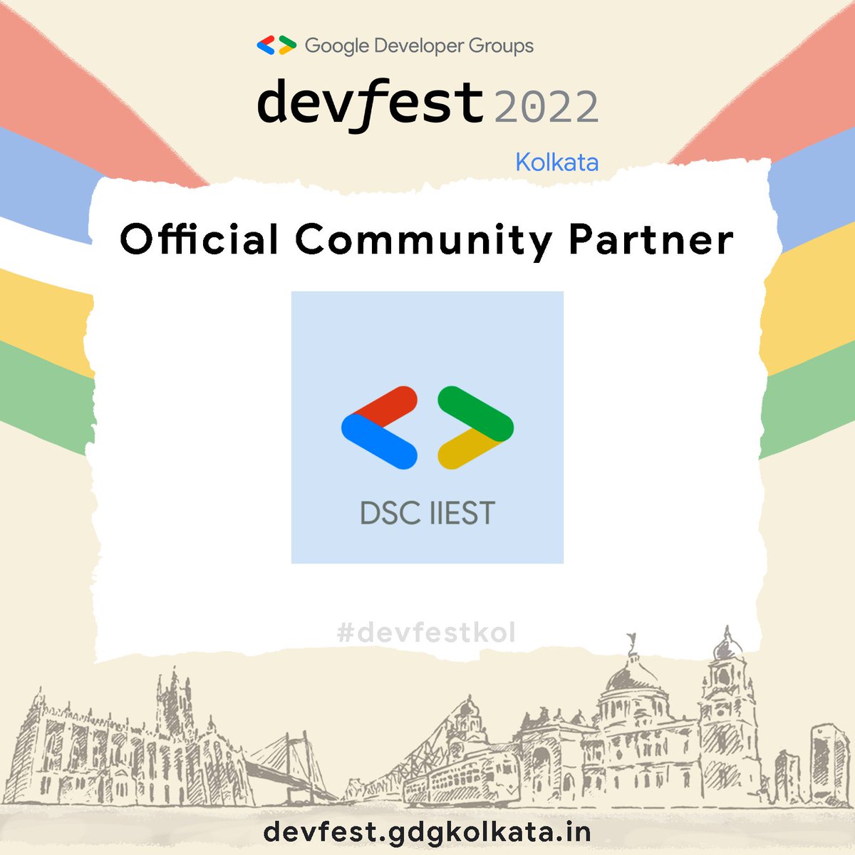 dsciiest's tweet photo. Hey everyone!
We are happy to announce that we are officially now a community partner for the Devfest Kolkata conducted by @gdgkolkata ✨💫 Kolkata's largest tech fest.

To register for the event : https://t.co/9JAYoIN1ff

 #DevFest  #DevFest2022  #gdsciiest  #devfest #devfestkol https://t.co/cdYdnT8Z2Q