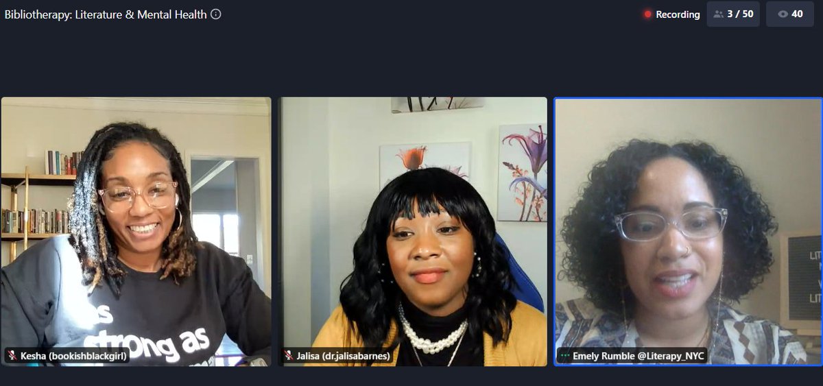 "I got into this industry to help people...books give us language to communicate." -Emely Rumble (@/literapy_nyc on IG) #BlackReadersCon2022 #bibliotherapy #therapy #psychology #BlackReadersCon