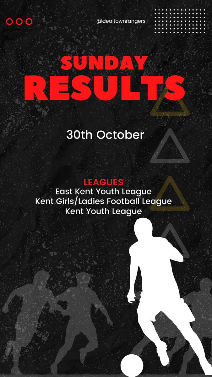 Check out our team results, over on our Facebook page. Link in our profile ☝️
📣 #shoutout to all members and supporters for cheering on your teams at home and away

#dealtownrangersfc #dealkent #football #grassrootsfootball #kentfa #kidsfootball