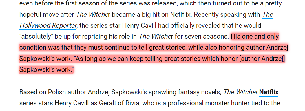 LegacyKillaHD's tweet photo. Henry Cavill's one condition wasn't met...

And now the walking Witcher encyclopedia (as his co-stars described his knowledge &amp; passion of the books/games) is done. https://t.co/k7a83bWPTL