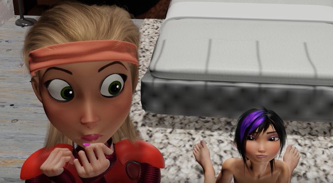 Here is some animation I'm working with!  Soon I'll have a new video!! ☺️👸  Models by @tvitone1   #Blender3d<a href="/tag/bighero6"class="tags"><span>#bighero6</span></a><a href="/tag/blender"class="tags"><span>#blender</span></a><a href="/tag/blender3d"class="tags"><span>#blender3d</span></a><a href="/tag/blendernsfw"class="tags"><span>#blendernsfw</span></a>