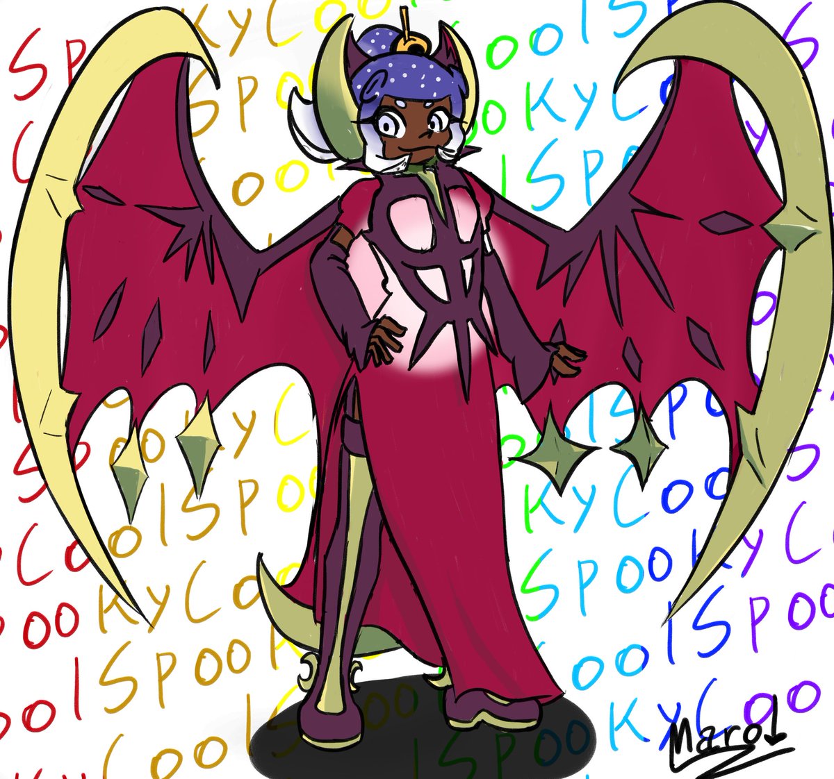 *bursts out the door into the center of the plaza*
"Hey guys! Check out my splatoween costume!"

(Art by @Maro_Does_Art)