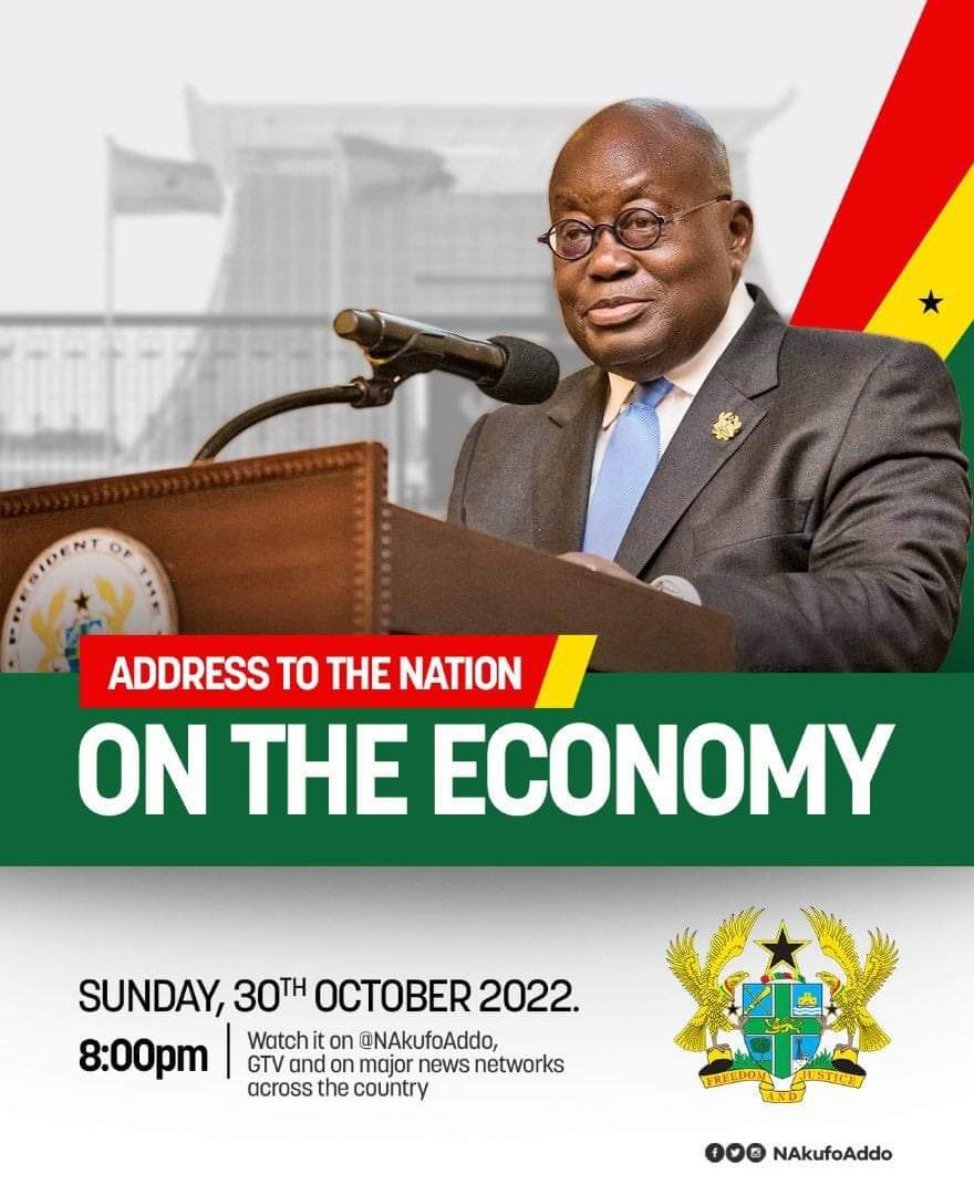 StephenNtim's tweet photo. President @NAkufoAddo will this evening address the nation on the economy. 🙏 https://t.co/9kkwYCosTY