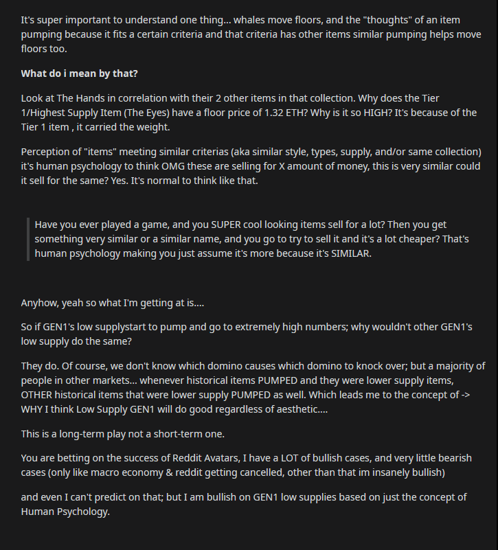 👉Did you miss out on this analysis?
📈 If you used this strategy; you'd be up if applied!

✨Recent Pumps:
Hot Dog: 0.25 -> 0.79 ETH (mentioned)
Old Timey: 0.44 -> 0.9 ETH (mentioned)
Red Bat: 0.9 -> 2.74 ETH FP
Battery Bot: 1.25 -> 2.14 ETH FP

📚Read:
reddit.com/r/AvatarCentra…