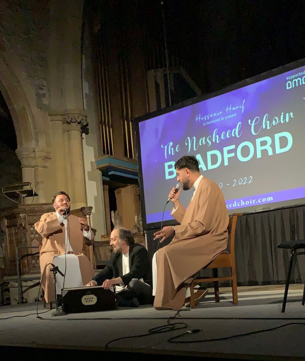 As <a href="/Bfdcathedral/">Bradford Cathedral</a> says its delighted to host the first ever #NasheedChoir over the weekend, on #Indus co-creator, northwest-based <a href="/MHussnainHanif/">Hussnain Hanif</a> says the choir is made up of young people, many of whom have never sung Islamic hymns before.

🔊 bbc.in/3SV7uCJ
⏪ <a href="/BBCSounds/">BBC Sounds</a>