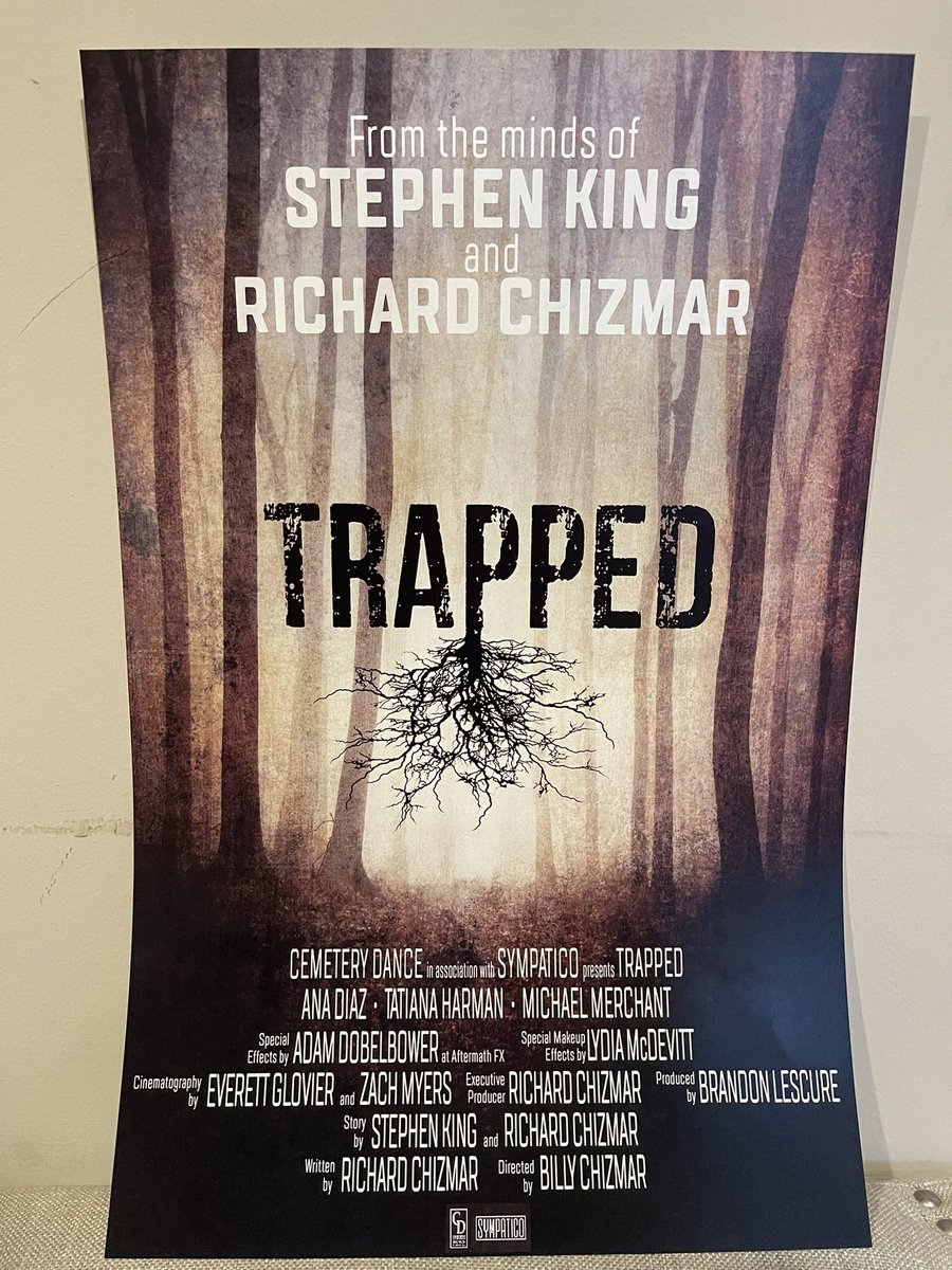 HALLOWEEN NIGHT I’ll pick 5 random people to win a TRAPPED poster signed by @RichardChizmar and me. All you have to do to enter is Retweet and Follow. Good luck everyone!