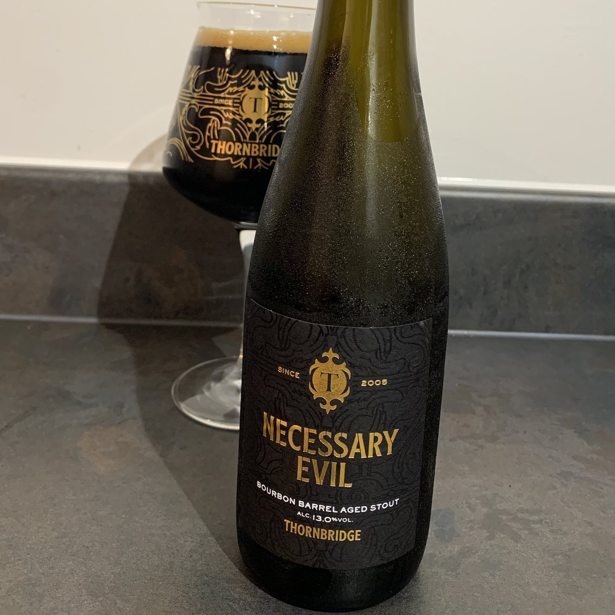 BeerOClockShow's tweet photo. // #CellarSunday // 30 Oct 22
@thornbridge Necessary Evil (2020)
Seemed apt for tonight, smooth boozy vanilla caramel, with a big warming finish #NSFW https://t.co/IiNHtGl0xZ
