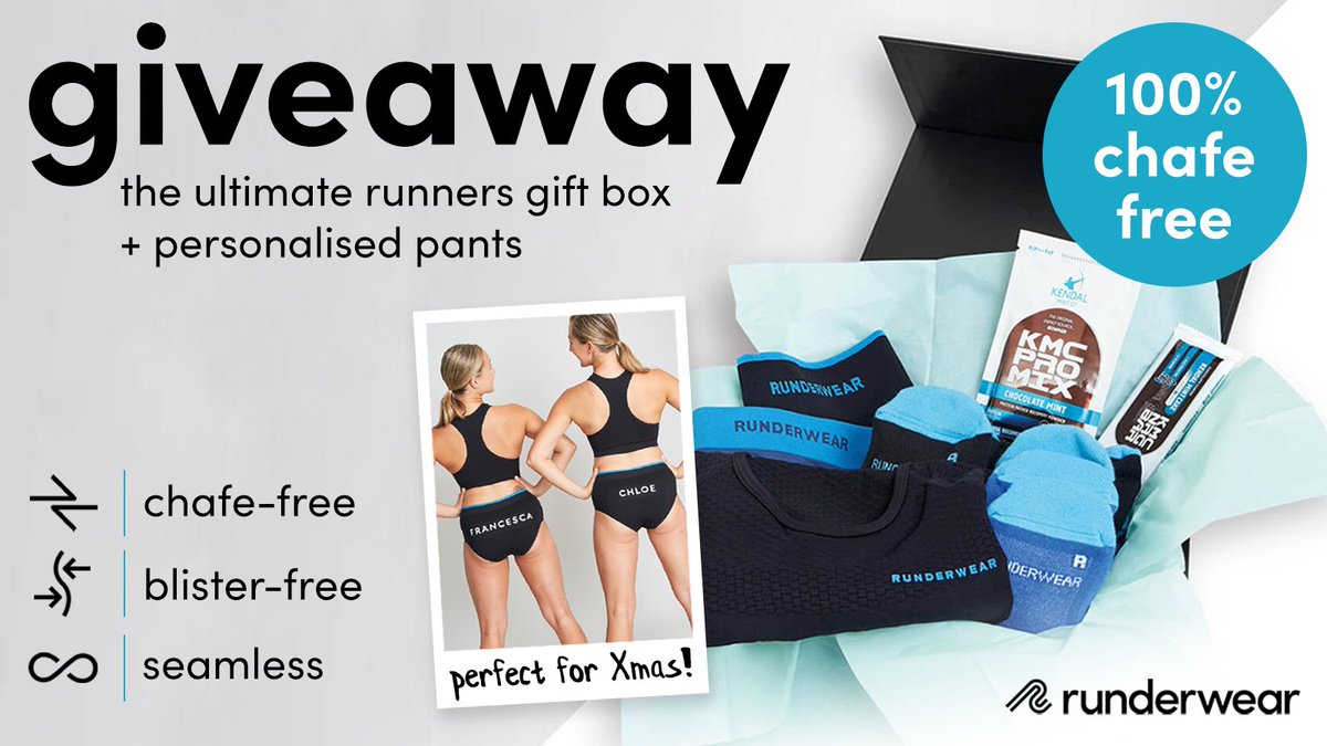 UKRunChat's tweet image. RT this &amp;amp; follow @runderwear to be in the Sunday 30th October 9pm draw to win a Runderwear gift box worth £100 including personalised pants!

Chafe-free, blister-free, seamless.

#ukrunchat