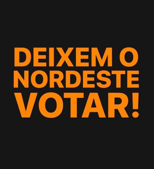 #DEIXEMONORDESTEVOTAR #DeixemOsNordestinosVotar