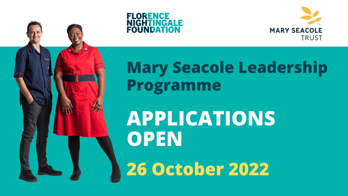 Our new leadership programme, in partnership w/ <a href="/seacolestatue/">Mary Seacole Trust</a> is now open! A fantastic 6-month #leadership development opportunity for #nurses, #midwives + #healthvisitors working to improve #healthinequalities, partic in Minority Ethnic communities.

ow.ly/EgGC50Loc2w