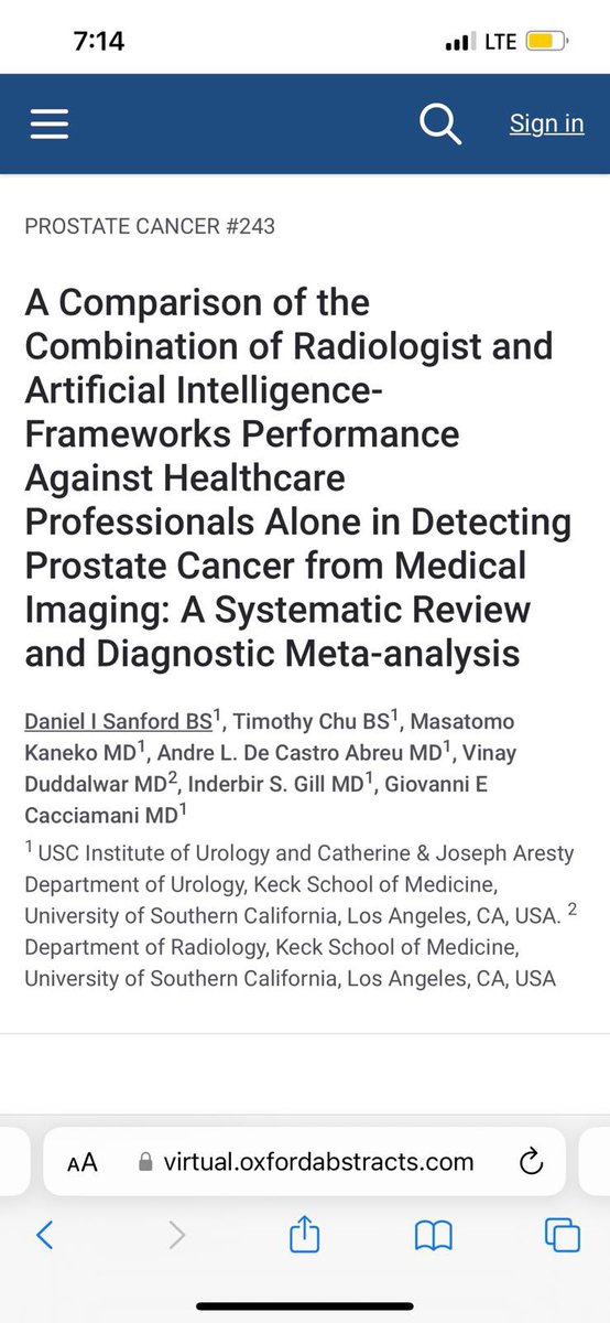 💪🏼So proud of our @_DanielSanford presenting @USC_Urology @Urology_AI research at #WSAUA22￼ 🏅He started in our lab last year and was comfortable sharing our brand new project on #AI and #PCa detection! Amazing job ! @Cacciamani_MD @ALDCAbreu #InderbirGill @AmerUrological