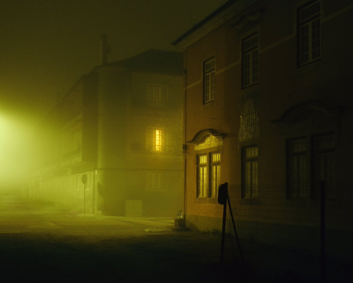 Autumn nights in the outskirts of a small town