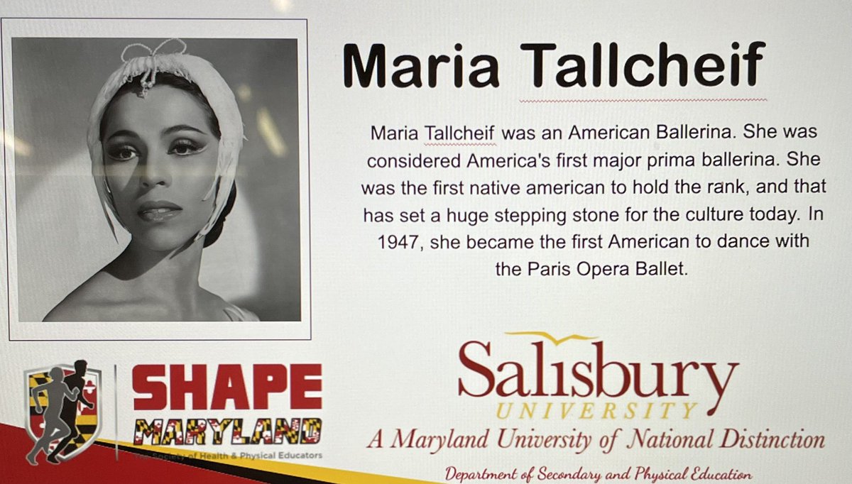 44samflowers's tweet photo. A huge stepping stone in native American culture was created by Maria Tallcheif. She was the first American ballerina who wanted to see change for her culture. #PHED135 https://t.co/82ZtvAHssI