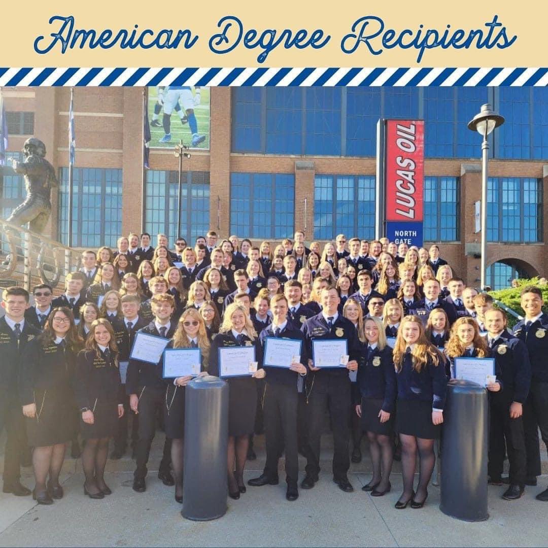 We would like to say a big Congratulations to Ethan Curlin and Trey Gray on receiving their American Degree!This is the highest degree a member of the National FFA can earn and symbolizes the amount of time and dedication put into each students FFA career.We are proud of you!