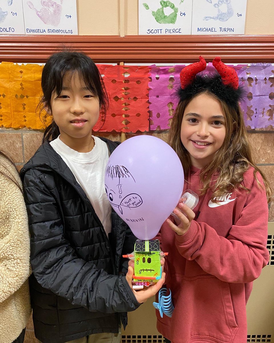 PrincipalMackay's tweet photo. Our Fifth graders had an “Egg-cellent” time doing a Halloween egg drop experiment this week!  Luckily they were spooky, not scrambled! @tenaflyschools https://t.co/qHovTtd6dA