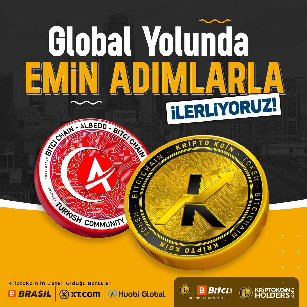 KriptoKoin Albedo
Kenetlenmiş bir topluluk ile dünyaya sesimizi duyurmaya hazırız.
@sonerdemir77 
<a href="/Gate_Turkiye/">Gate Türkiye 🇹🇷</a> 
<a href="/HuobiTurkiye/">Foody</a> 
<a href="/krakenfx/">Kraken</a> 
<a href="/MEXC_TR/">EDIS</a> 
<a href="/OkxTurkiye/">OKX TR</a> 
<a href="/KuCoinTurkey/">KuCoinTR</a>