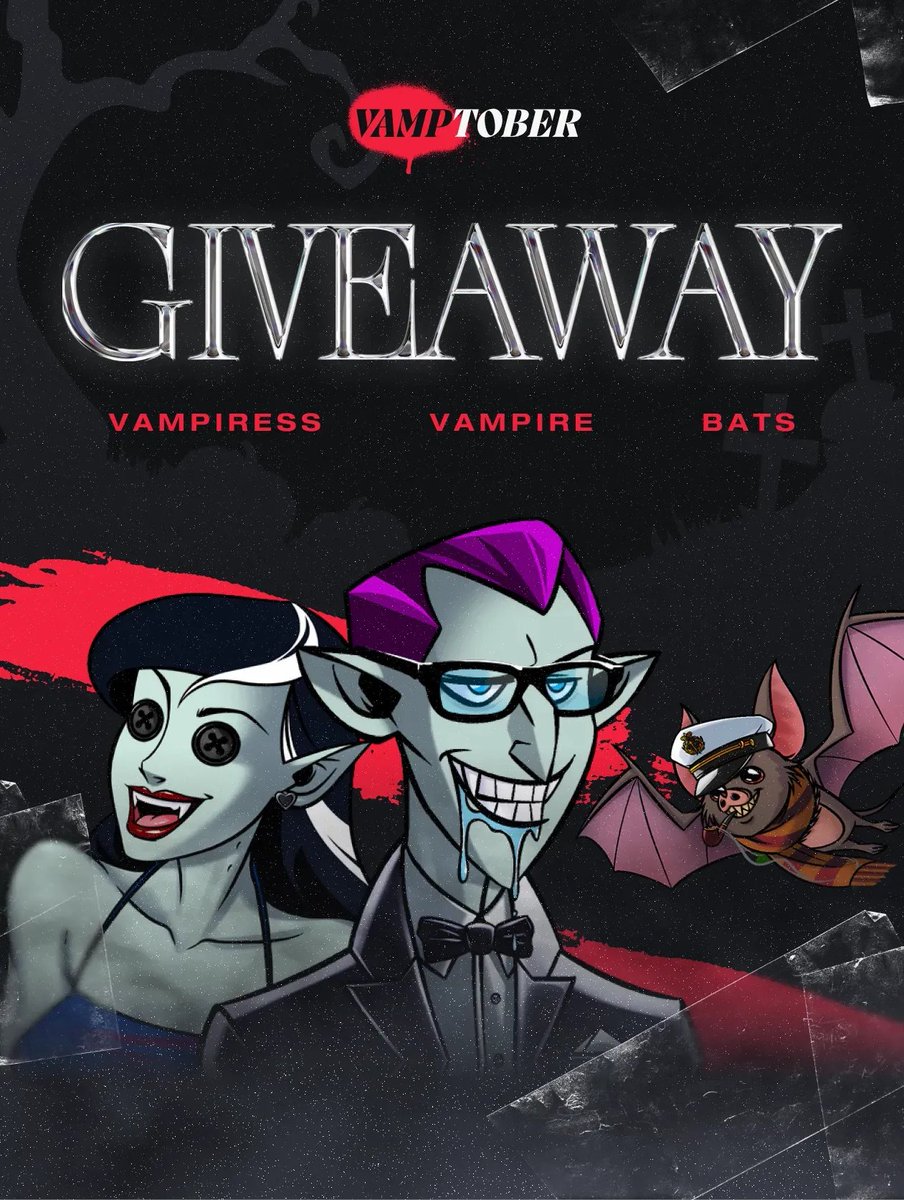 We weren't joking when we said there would be giveaways over the next 48 hours... and we haven't even gotten to the big prizes yet! 💰

Like, retweet, and reply with #vamptober for a chance to win a Vampire, Vampiress, and Bat in the next 24 hours.

Nobody does Halloween like us.
