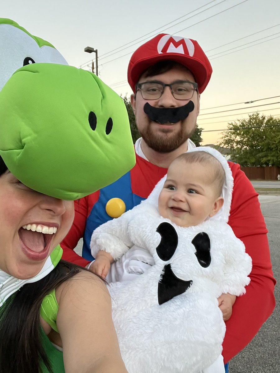 Had a CRAZY Halloween weekend!
 - Took Cole to his first pumpkin patch 🎃
 - Tamed a wild lion 🦁
 - Teamed up with Yoshi to fight off Boo in Bowser’s castle 👻