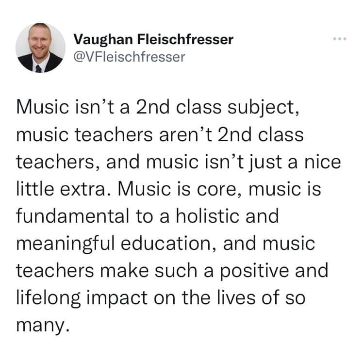 MusicGlenoaks's tweet photo. In case you did know! #NotSecondClass #NotOnlyForTeachersConfrenceTime #MusicIsCore https://t.co/57IsfdBEUW
