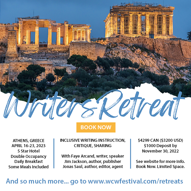WOW! WomenOnWriting (@womenonwriting) on Twitter photo Join writers in Athens, April 16-23 to write, explore & experience new inspirations.
Open to writers of all levels-instruction, 2 tours, breakfasts, some other meals included, and more! Inclusive writing instruction and critique. More info: wcwfestival.com/retreats/
<a href="/wcwfestival/">Wine Country Writers’ Festival</a> Join writers in Athens, April 16-23 to write, explore & experience new inspirations.
Open to writers of all levels-instruction, 2 tours, breakfasts, some other meals included, and more! Inclusive writing instruction and critique. More info: wcwfestival.com/retreats/
<a href="/wcwfestival/">Wine Country Writers’ Festival</a>