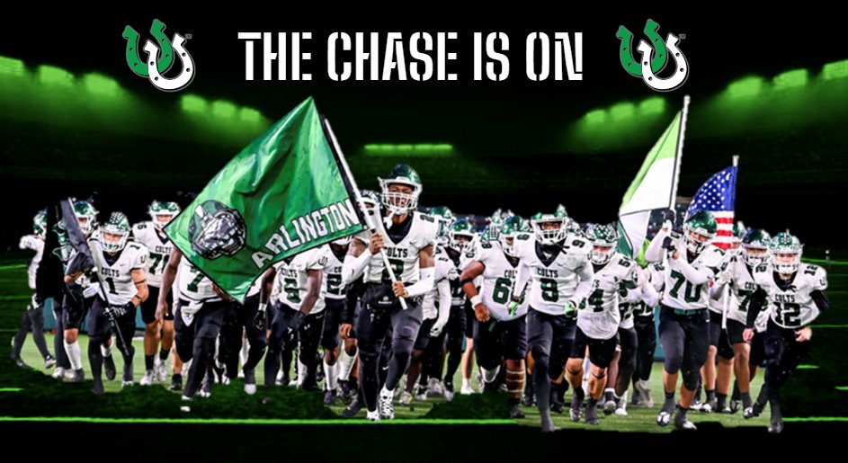 ahscoltfootball's tweet photo. Your Arlington Colts have clinched a playoff spot! We are ready to finish our season strong and "Close the Gap" between ourselves and some of the best football teams in the state! We are so excited for the opportunity to compete in the playoffs. "The chase is on!" #thechaseison https://t.co/phU6rULXia