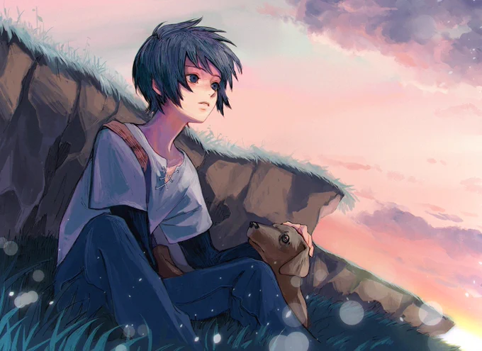 コルシカの修復家小説「コルシカの修復家」のファンアートです。めちゃくちゃ序盤のシーンを描いてみました、情景がキレイなので描いてみたかった……! 