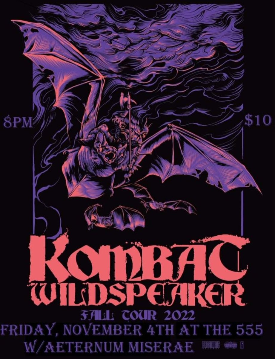 11/4 Colorado Springs 

#Kombat #Wildspeaker #AeturnumMiserae #TripleNickelTavern #The555