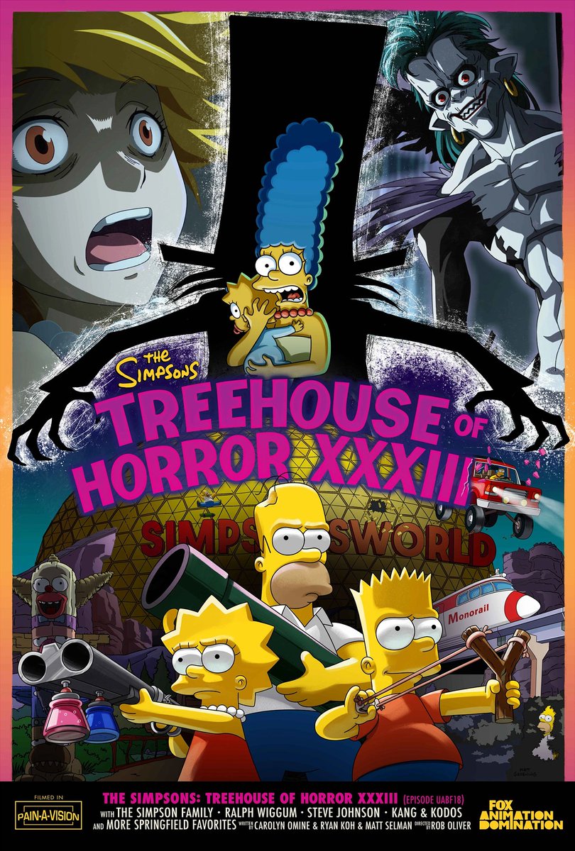 TheRealJimsYT's tweet photo. Treehouse of Horror XXXIII was amazing, three legitimately great segments that all brought a little bit of something different. Great Marge/Maggie stuff in Act 1, a beautiful homage in Act 2, and the most delicious fan service ever in Act 3.  West Coasters are in for a treat https://t.co/NmFqDRwfUA