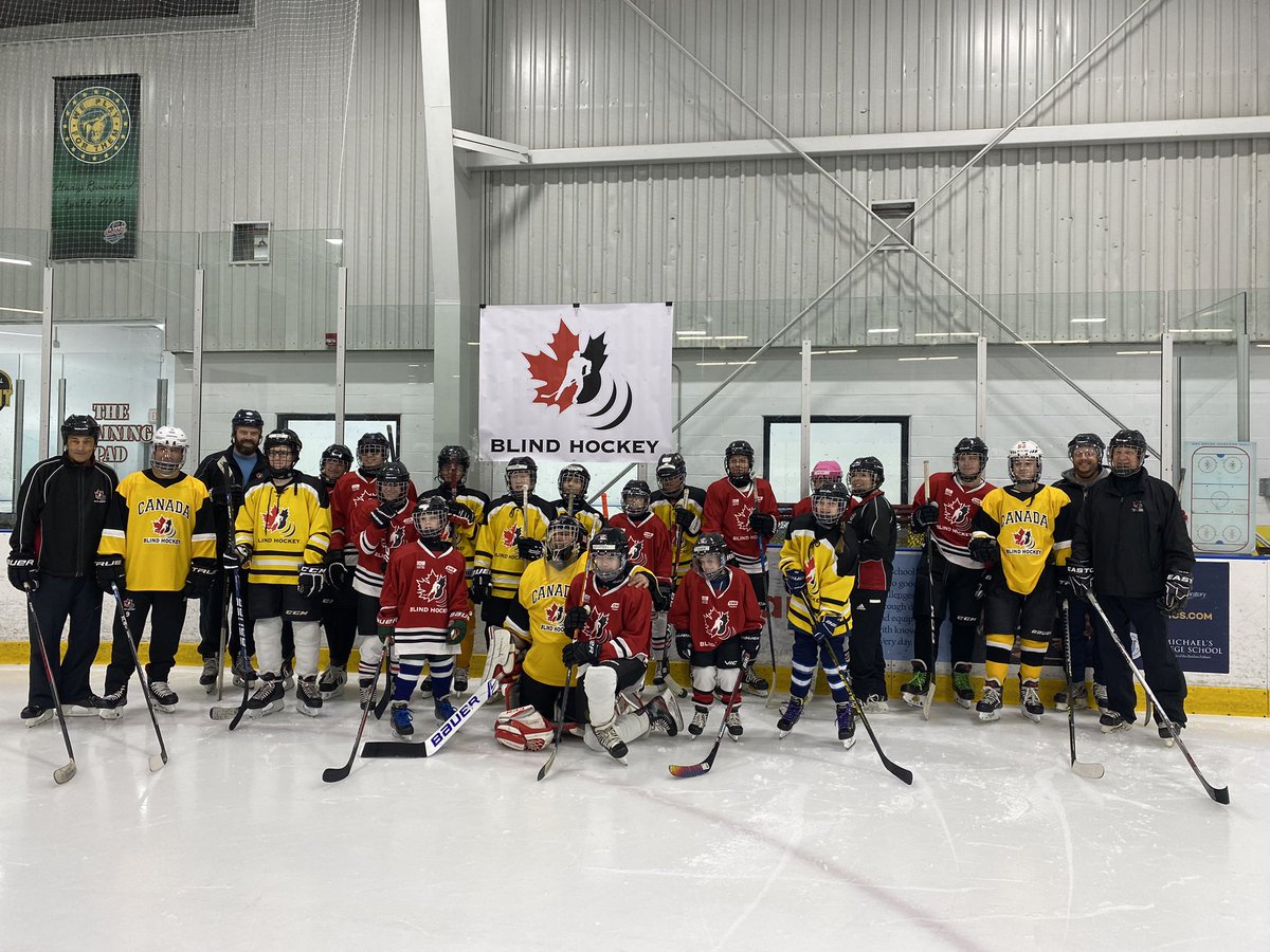 Today the GTA Youth program had a couple of special guests from the Canadian National Blind Hockey Team. <a href="/MarkDeMontis/">Mark DeMontis</a>, Joe Fornasier  &amp;  <a href="/jcabral112/">Joey Cabral</a> surprised the youth by bringing  the International Blind Hockey Cup and their gold medals to show all the youth.
#Blind #Hockey