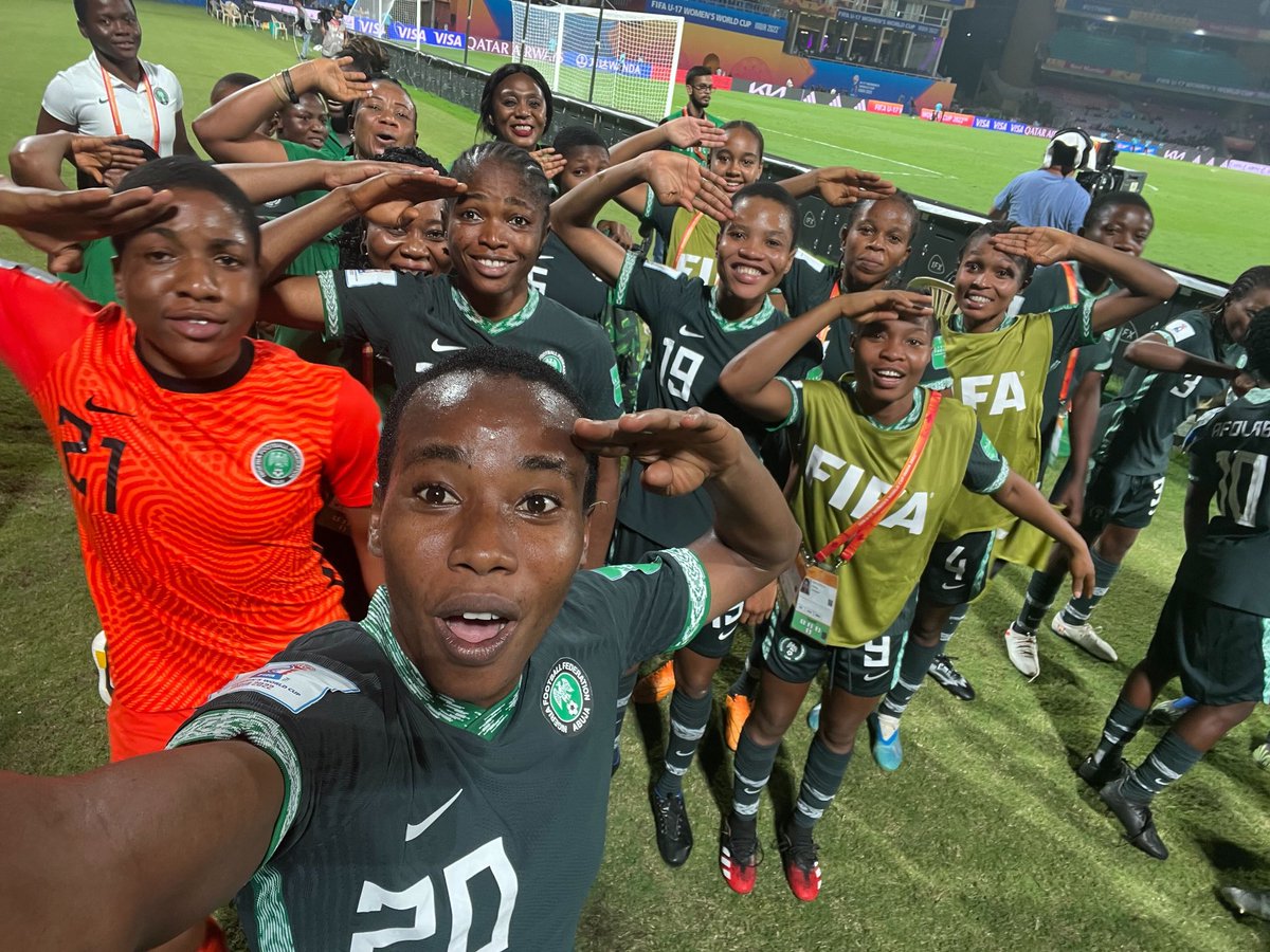 We funnily soared high enough to get the bronze medal 🥉 home..  thanks to he who holds life,family and friends and then ya'll fans for the support and positive advices.. we used it all.. #U17WWC #soarflamingoes @thenff @NGSuper_Falcons @CAFwomen @FIFAWWC