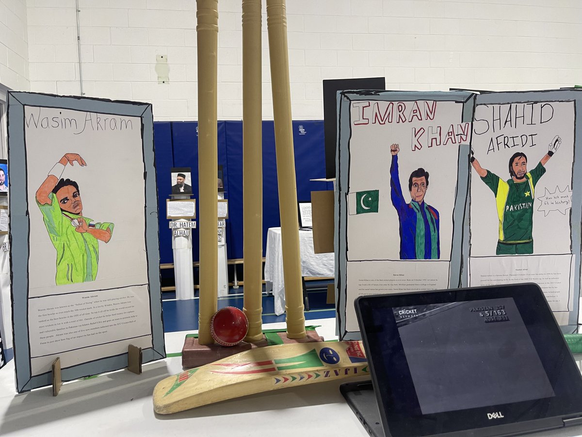 isnaelementary's tweet photo. Grade 8 Boys' display featured successful Muslim athletes including @kaj33 @dr34m @PrinceNaseemH @MikeTyson @TeamKhabib @MAKHACHEVMMA @wasimakramlive @SAfridiOfficial @Khanmode_ and last but not least the great Muhammad Ali!
#IslamicHeritage #ISNAElementarySchool #Athletes https://t.co/2T0gUAaare
