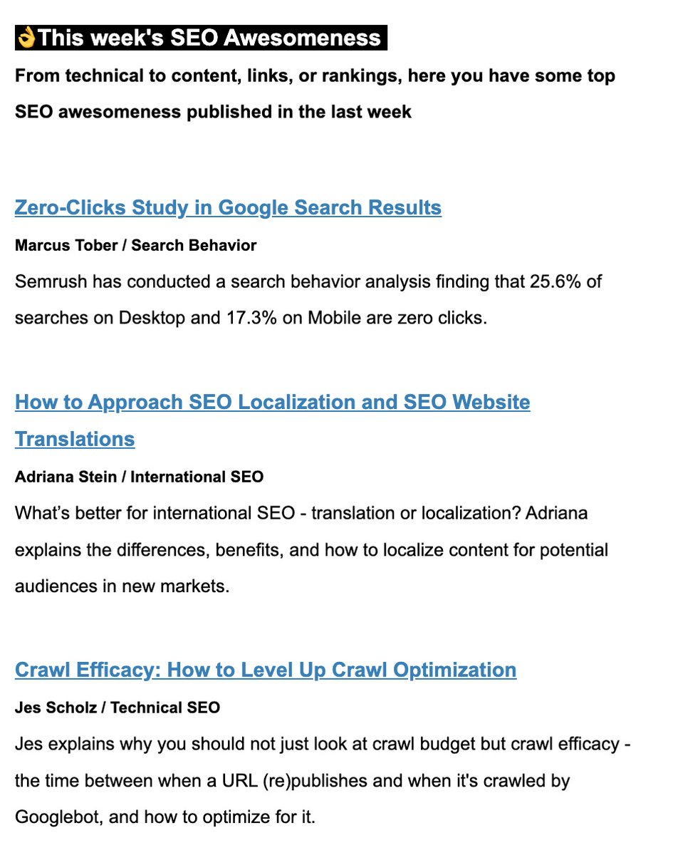 A new edition of #SEOFOMO has been now sent with awesomeness from <a href="/marcustober/">Marcus Tober</a> <a href="/adrianakstein/">Adriana Stein</a> <a href="/jes_scholz/">Jes Scholz</a> <a href="/RossHudgens/">Ross Hudgens</a> <a href="/chrisgreenseo/">Chris Green</a> <a href="/rustybrick/">Barry Schwartz</a> <a href="/LoukilAymen/">Aymen Loukil</a> <a href="/defaced/">Chris Johnson</a> and more! Check your emails now or subscribe: seofomo.co 📮 ...