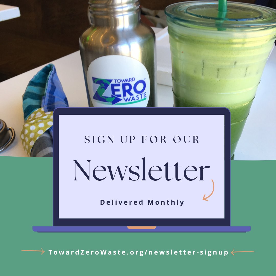 Sign up today and never miss an update! Our monthly newsletter includes information about upcoming events, low-waste living tips, advocacy opportunities, news, and  our partners and friends. towardzerowaste.org/newsletter-sig…
#towardzerowaste #lowwasteliving #sustainability