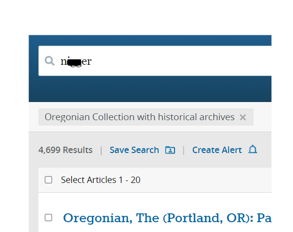 BlockchainGene2's tweet photo. @robwdavis The "n" word appeared in The Oregonian thousands of times since 1861.  The peak was in the 1950s, when the word was published >50 times/year. https://t.co/5PPCI83JSs