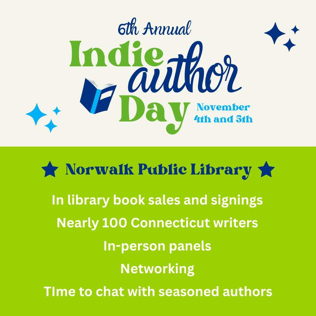 I'll be at the Norwalk Library from 12-3pm Friday and 1 to 4pm Saturday signing books. If you're in #Connecticut, come by Indie Author Day!

#WritingCommunity #thrillernovels