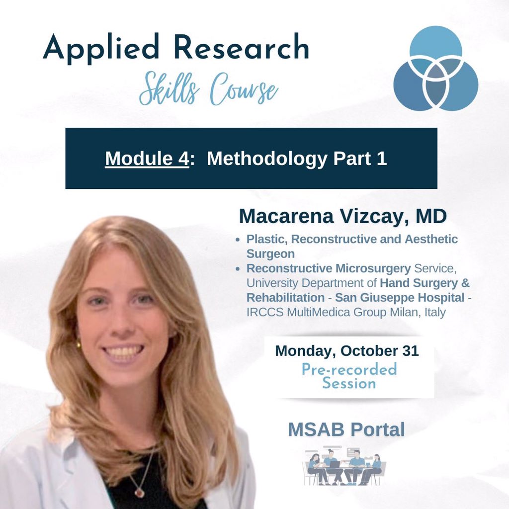 Are you ready for another lesson❓ 
The fourth module part 1 of our Applied #Research Skills Course is finally here!
Check it out starting Monday October 31 on the MSAB Portal to learn from <a href="/macavizcay/">Macarena Vizcay</a> about #research #methadologies!

#MedTwitter #MedStudentTwitter #MedEd