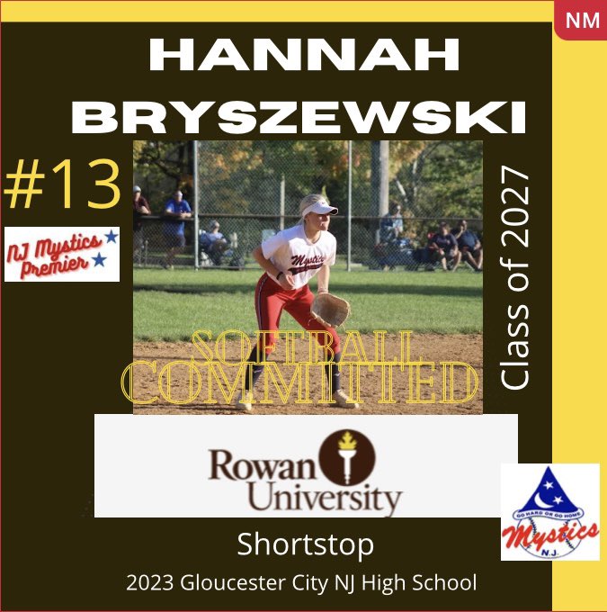 Congratulations, Hannah!! RT <a href="/MysticsPremier/">NJ Mystics Premier</a>: 🚨🚨Commitment🚨🚨Congratulations!!!!!Hannah Bryszewski <a href="/HannahBry13/">Hannah</a> for committing to Rowan🦉 University🏫 to continue her education📚and play Softball 💛🤎🥎