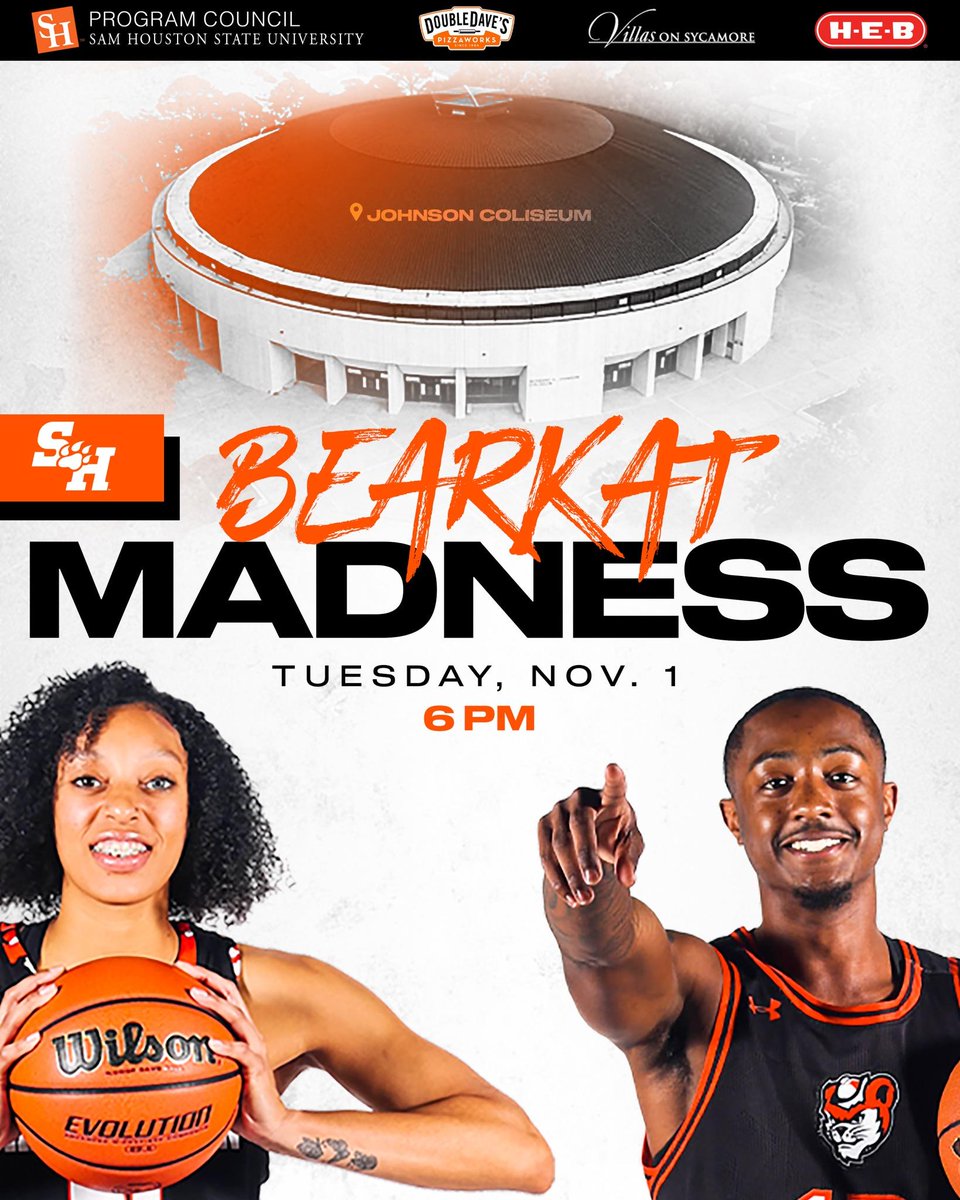 BEARKAT MADNESS THIS WEEK!!! 

6pm on Tuesday, make your way to Johnson Coliseum! 

#WinTheDay #BeCommitted #EatEmUpKats