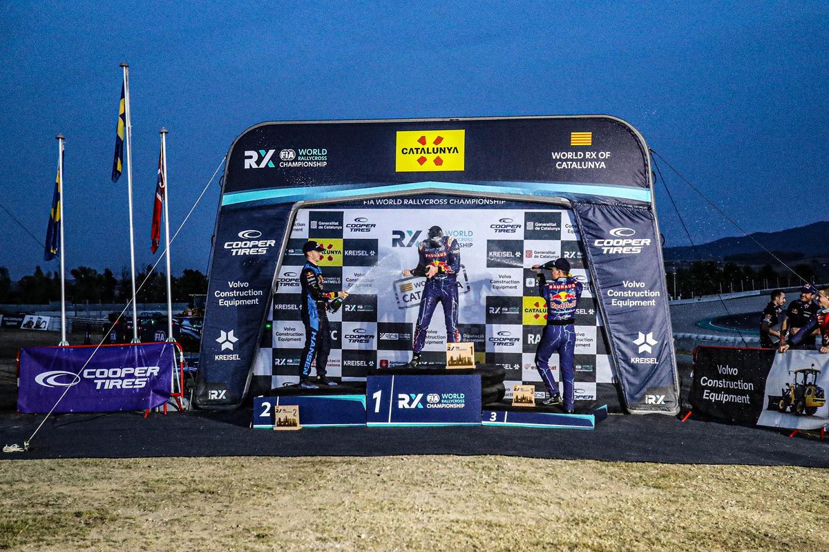 EVENmanagement's tweet photo. Podium celebrations today for @OCVeiby 🏆🥉 He claims 3rd at the World RX of Catalunya and takes important points in the championship! #TeamEVEN https://t.co/uHrVu5LWY0