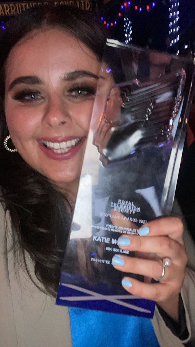 Could not be prouder of ⁦@katieoliviamcev⁩ - an absolute ⭐️ and one to watch for the future. A very deserving winner of ⁦@RTSScotland⁩ Young Journalist of the Year.