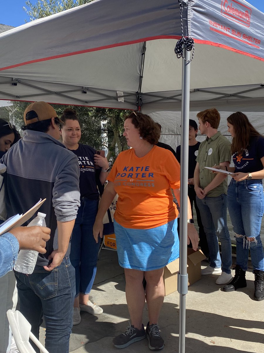 HearMeRoar53881's tweet photo. Fun surprise to see @katieporteroc before canvassing #teamCostaMesa #ca47 https://t.co/xJkWfQrDET